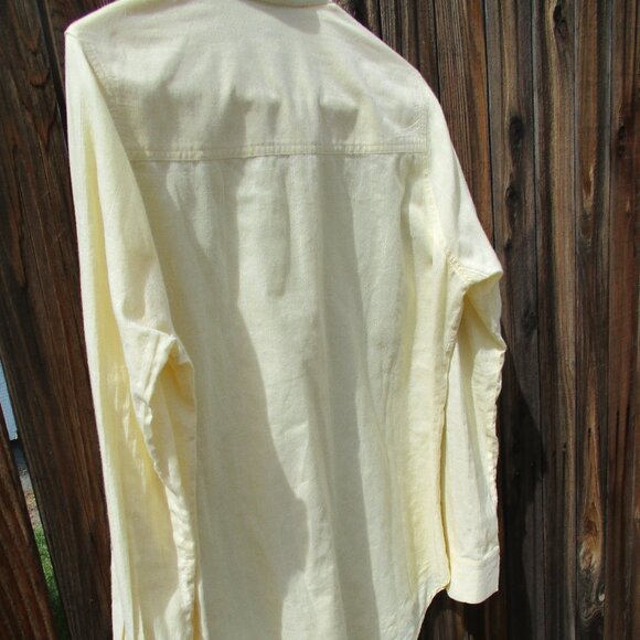 NOMADIC TRADERS Embroidered Long Sleeve Shirt Pastel Yellow Blouse Size M - Picture 7 of 9
